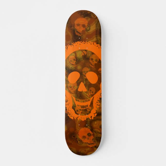 Skateboard Naranja Skull Specters (Anverso )