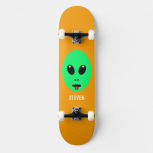 Skateboard Naranja Verde Ajena  Personalizado Niños