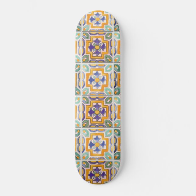 Skateboard naranja-Verde-Azul (Anverso)