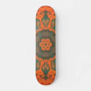 Skateboard Naranja Verde azulado hippie psicodélico y rojo
