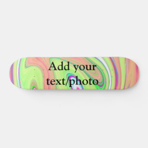 Skateboard Naranja verde simple acuarela añadir el nombre del