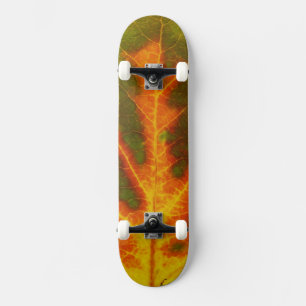 Skateboard Naranja verde y hoja de aluminio amarillo #1