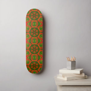 Skateboard naranja y Kaleidoscope Verde