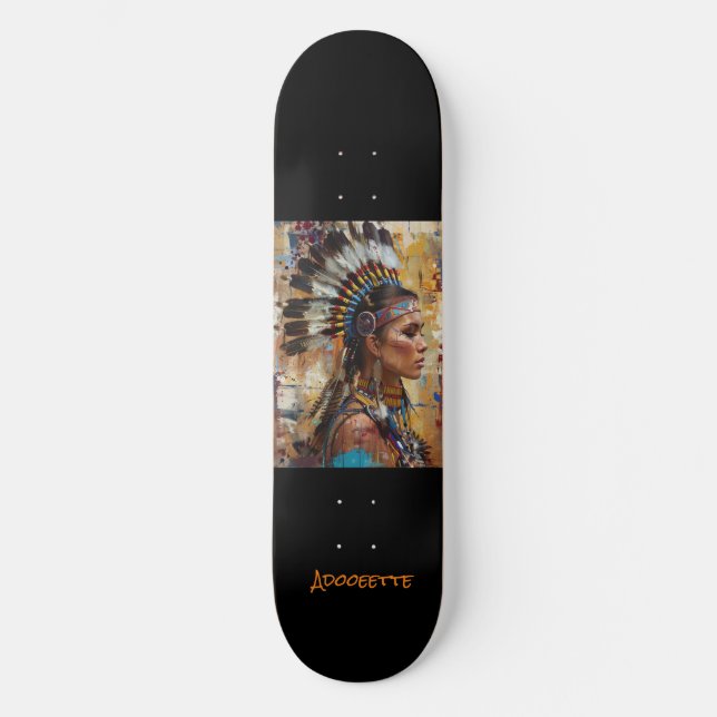 Skateboard nativo-americano personalizado (Anverso)