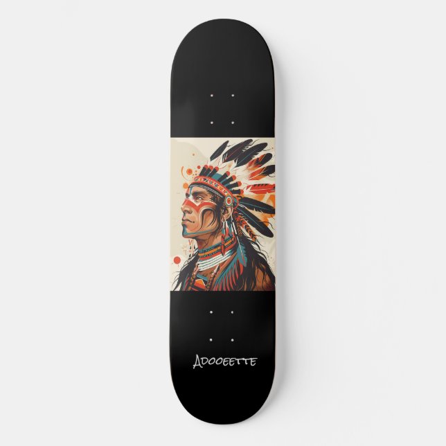 Skateboard nativo-americano personalizado (Anverso)