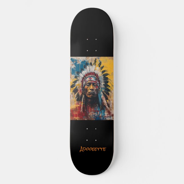 Skateboard nativo-americano personalizado (Anverso)