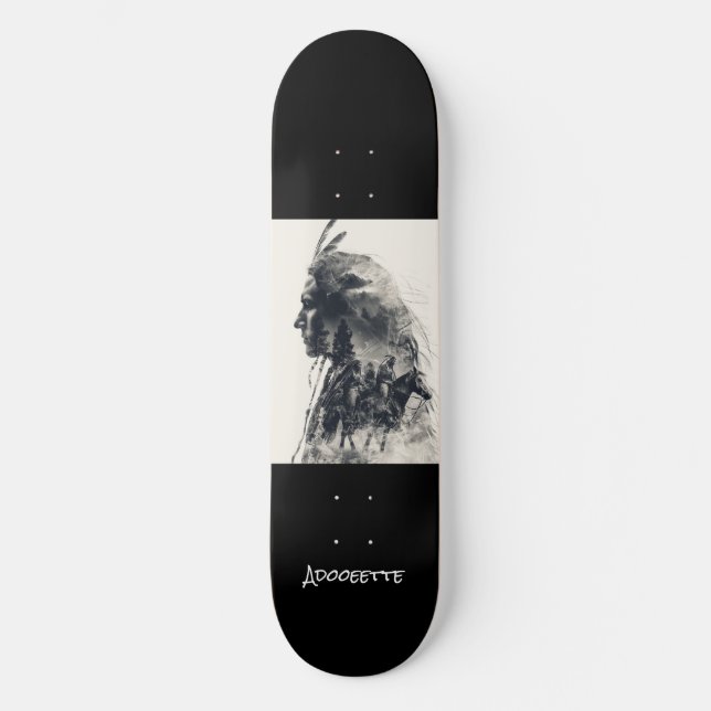 Skateboard nativo-americano personalizado (Anverso)