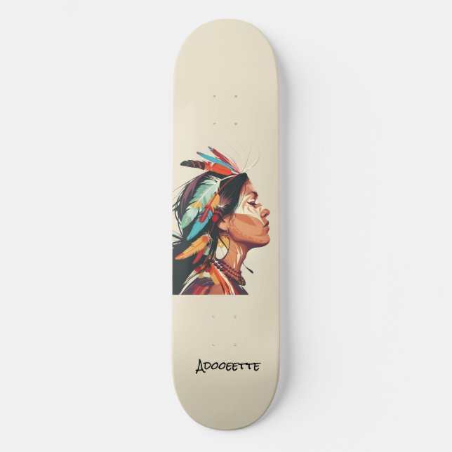 Skateboard nativo-americano personalizado (Anverso)