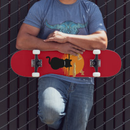 Skateboard naturaleza de gato vintage en espera urbana