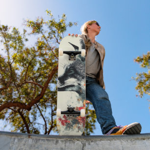 Skateboard Naturaleza de vida silvestre Boho Floral Fox