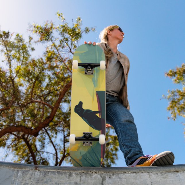 Skateboard Nature Minimalist Black Labrador Canoe (Exterior 1)