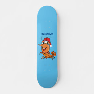 Skateboard Navidades alegres, camarones, personalizado ilustr
