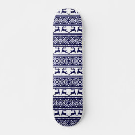 Skateboard Navidades, azul y blanco escandinavo