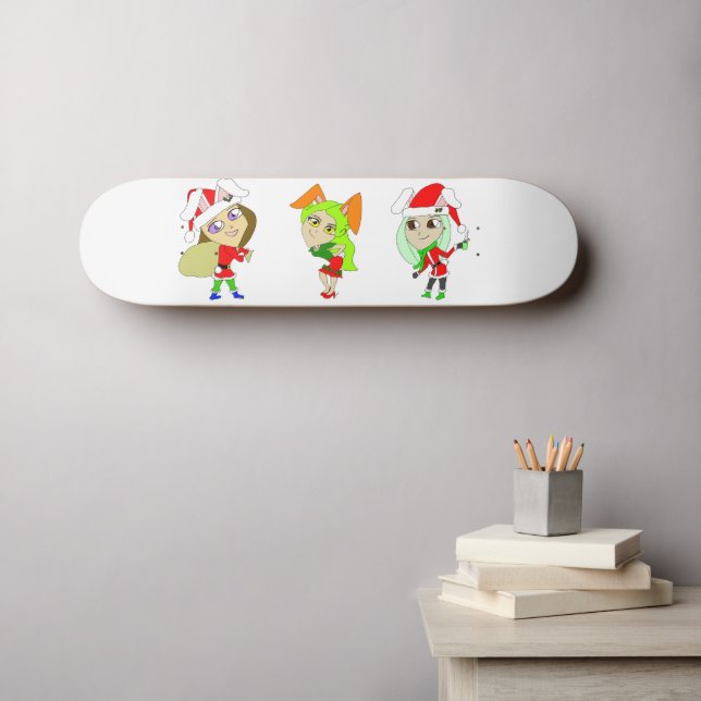Skateboard Navidades Bunnygirls (Arte de pared (horz))