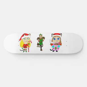 Skateboard Navidades Catgirls   