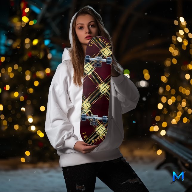 Skateboard Navidades de audacia Gold Accents Tartan Plaid Des (Subido por el creador)