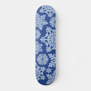Skateboard Navidades de copos de nieve helados en invierno co