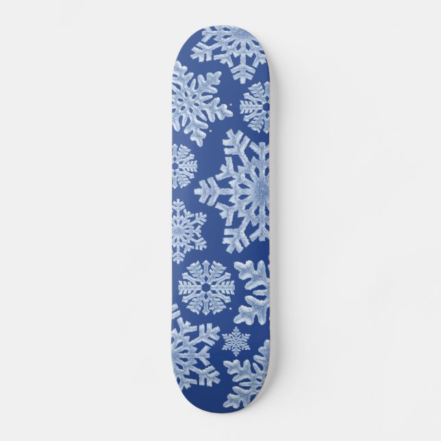 Skateboard Navidades de copos de nieve helados en invierno co (Anverso)