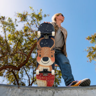 Skateboard Navidades de renos Starry Noche de Twinkle