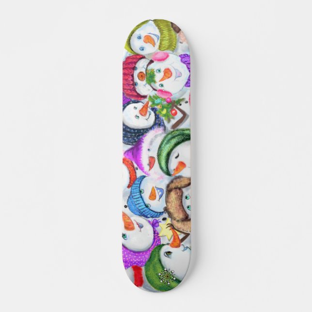 Skateboard Navidades de Snowmans felices (Anverso )