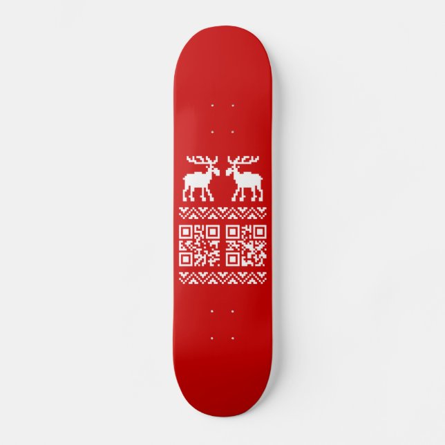 Skateboard ¡Navidades feos sudan el código QR Feliz Año Nuevo (Anverso)