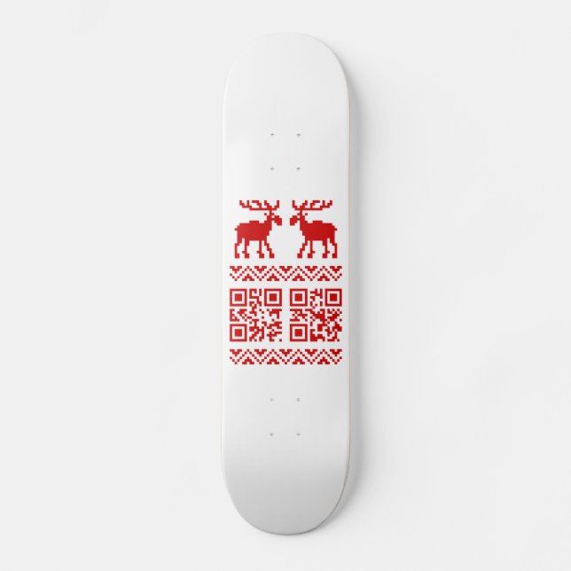 Skateboard ¡Navidades feos sudan el código QR Feliz Año Nuevo (Anverso)