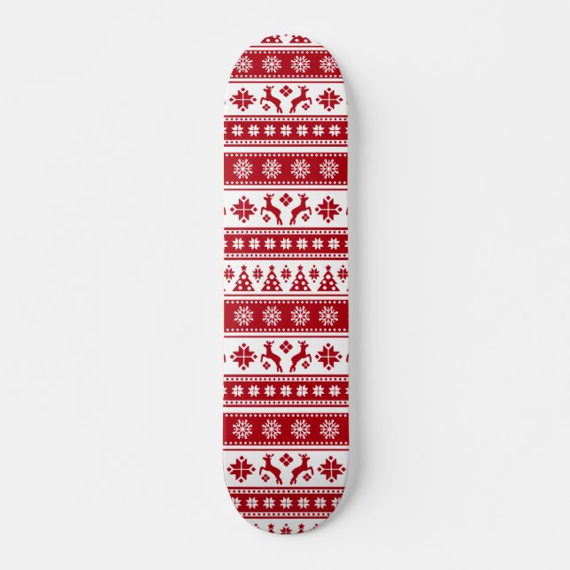 Skateboard Navidades Festividad Patrón Nórdico Acogedor (Anverso )