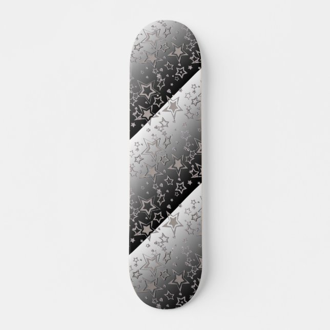 Skateboard Navidades gradiente purpurina brillar estrellas co (Anverso )