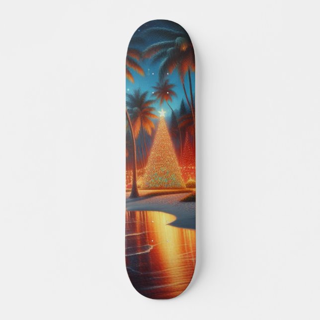 Skateboard Navidades hawaianos/tropicales (Anverso )