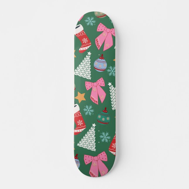 Skateboard Navidades inteligentes verdes (Anverso )