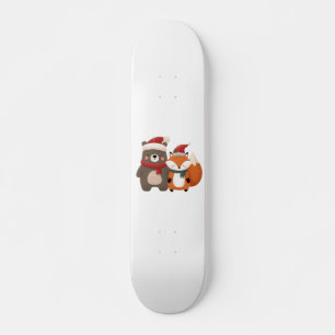 Skateboard Navidades/Oso blanco invernal y Fox