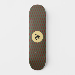 Skateboard Navidades rayas rojas Personalizado de la familia 
