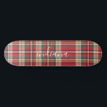 Skateboard Navidades rojos rojos rojos y blancos personalizad<br><div class="desc">Los navidades Juegan A La Rústica Patineta Blanca Verde Rojo. Perfecto para entrenamientos y como surfista. Otras leggantas de tartán y de enlucido también están disponibles en esta tienda</div>