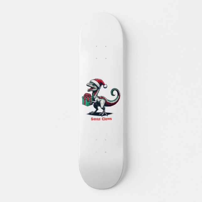 Skateboard Navidades Santa hat raptor (Anverso )