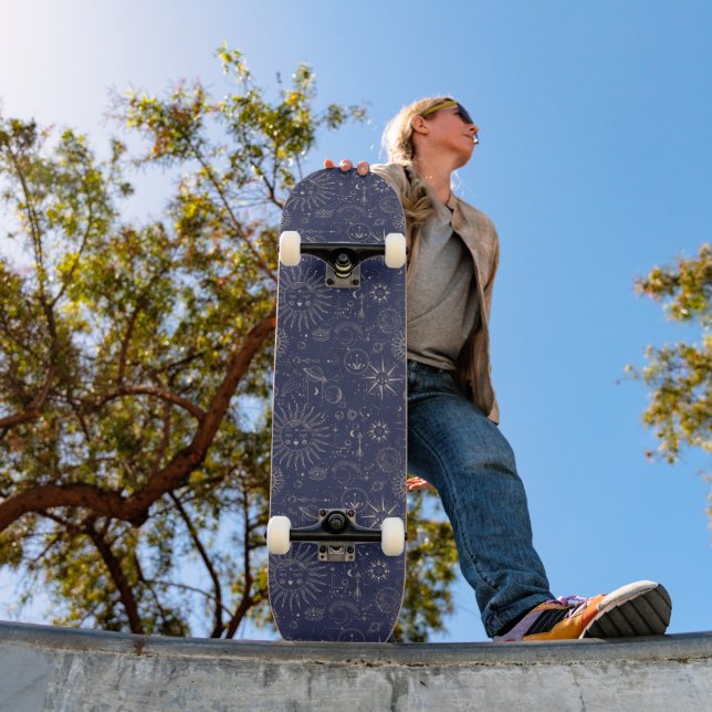 Skateboard Navy Celestial Pattern  (Exterior 1)