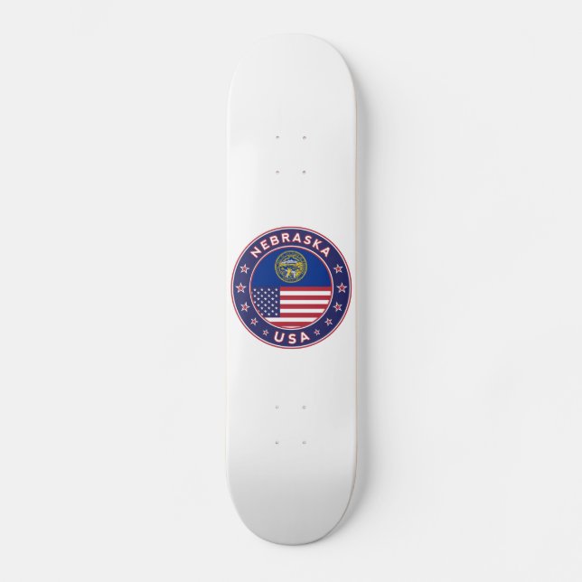 Skateboard Nebraska, caso de teléfono de Nebraska, pegatina d (Anverso)
