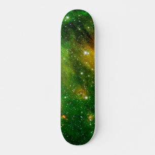 Skateboard Nebulosa de nube de gas verde GL490 - Foto espacia