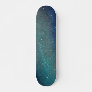 Skateboard Nebulosa Espacial Galaxia Cielo Nocturno Verde
