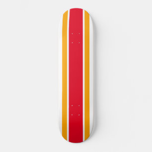 Skateboard Negrita Carreras Amarilla Roja Brillante Tiras En 