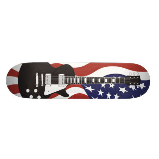 Skateboard Negro americano de la guitarra eléctrica del icono
