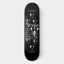 Skateboard negro astrológico con símbolo Scorpio