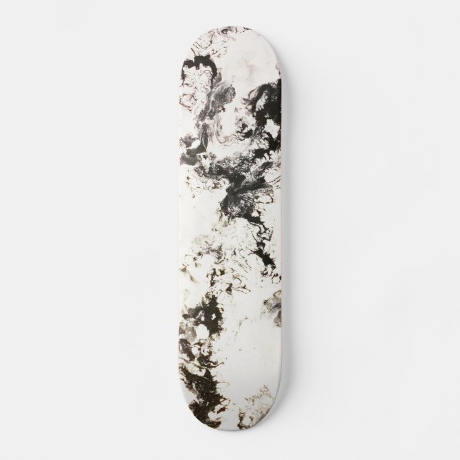 Skateboard Negro, blanco y plateado (Anverso)