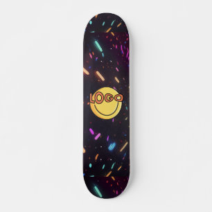 Skateboard Negro brillante con vibraciones Fiestas Rave con n
