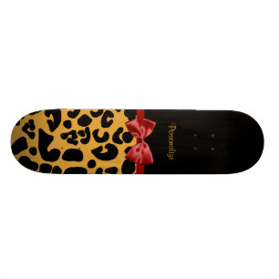 Skateboard Negro de moda y arco rojo de la cinta del