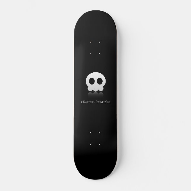 Skateboard Negro del cráneo de Cutie (Anverso)