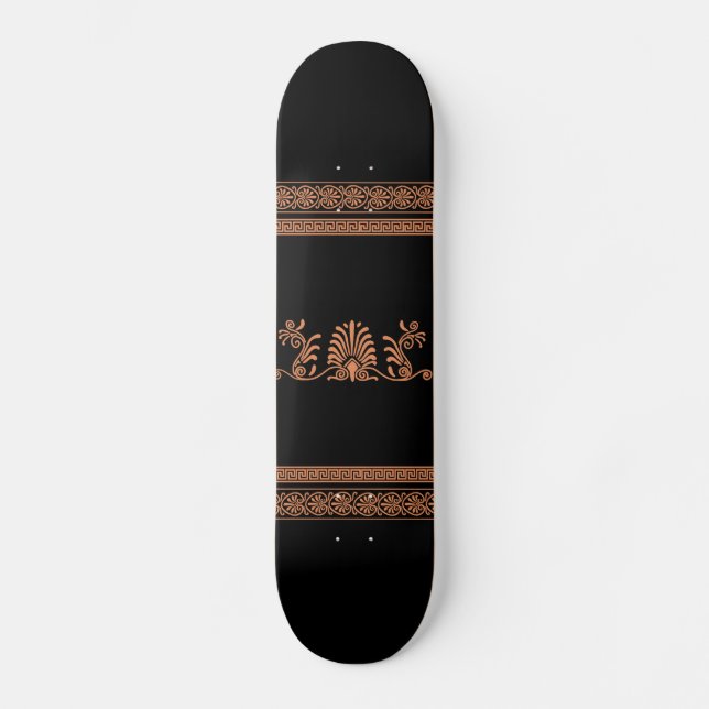 Skateboard Negro del estilo del griego clásico y diseño (Anverso)