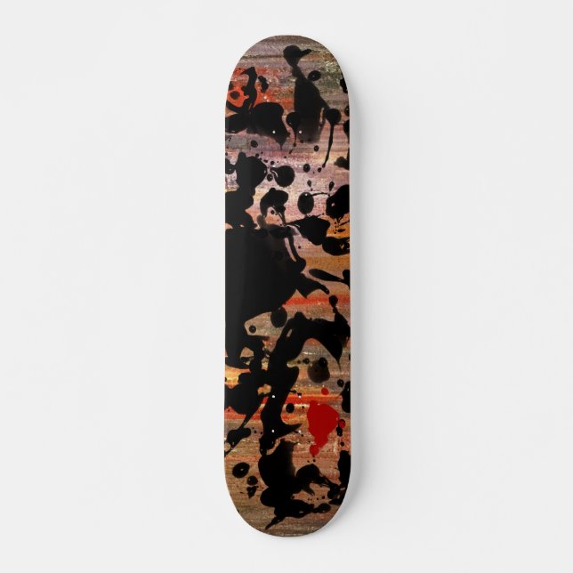 Skateboard Negro | pintura de grano (Anverso )