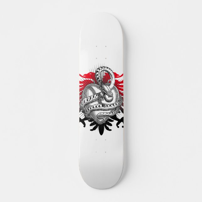 Skateboard Negro rojo de serpiente (Anverso )