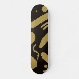 Skateboard Negro tribal y oro