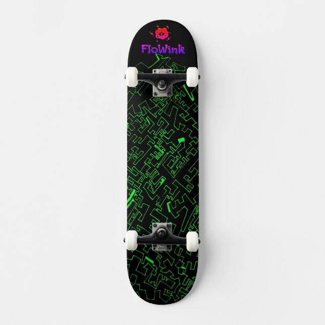 Skateboard Negro verde (Anverso)